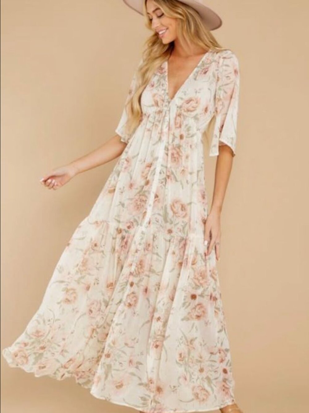 NWT Lovestitch romantic floral maxi dress, size M